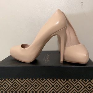 Charles David -nude platform stiletto 7M